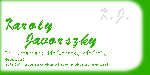 karoly javorszky business card